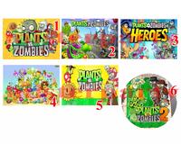 Cialda - Ostia per torte Piante Vs Zombi grande A3 cm. 42x29 o 28 cm