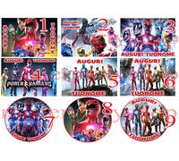 Cialda - Ostia per torte Power Rangers Formato grande A3 cm. 42x29 o 28 cm