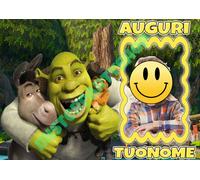 Cialda Ostia per torte Shrek con tua foto A3 cm.42x29