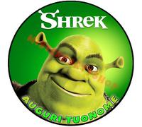 Cialda - Ostia per torte Shrek tonda Formato grande A3 cm. 28 diametro