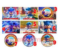 Cialda - Ostia per torte Sonic il Film Formato grande A3 cm. 42x29 o 28cm