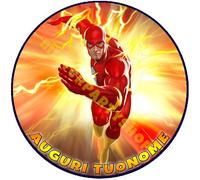 Cialda Ostia per torte The Flash tonda Grande A3 cm.28 di diametro