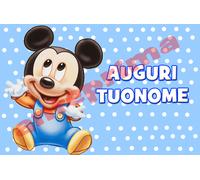 Cialda - Ostia per torte Topolino Baby Mickey Formato grande A3 cm. 42x29