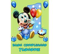 Cialda - Ostia per torte Topolino Baby Mickey m2 Formato grande A3 cm. 42x29