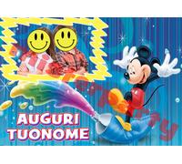 Cialda Ostia per torte Topolino con tua foto A3 cm.42x29