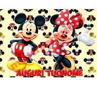 Cialda - Ostia per torte Topolino e Minnie Formato grande A3 cm. 42x29