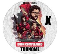 Cialda per Torta compatibile con LA CASA DI CARTA in FIBRA VEGETALE top qualita (Rotondo B, Ostia)