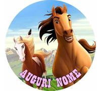 Cialda per Torta compatibile con SPIRIT CAVALLO in FIBRA VEGETALE top qualita (Rotondo, Pasta Zucchero)