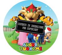 Cialda per Torta compatibile con SUPER MARIO E COMPANY in FIBRA VEGETALE rotondo 20cm top qualita