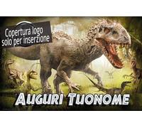 Cialda per Torta DINOSAURI Jurass World in FIBRA VEGETALE top qualita disponibile OSTIA e ZUCCHERO su richiesta (A, Fibra Vegetale)