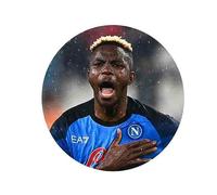 Cialda per torta personalizzabile personaggio evento a scelta ostia alimentare per cake design tonda o rettangolare (Victor Osimhen napoli tonda)