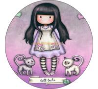 Cialda per torta tema bambola GORJUSS decorazione in pasta di zucchero personalizzata rotonda IMG 4