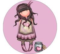 Cialda per torta tema bambola GORJUSS decorazione in pasta di zucchero personalizzata rotonda IMG 5