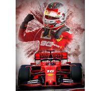 Cialda per Torte e Cupcake in Ostia a Tema F1 Formula 1, Cake Design, Cupcake Topper, Dischi Commestibili, SENZA GLUTINE (Charles Leclerc, 2)