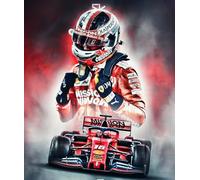 Cialda per Torte e Cupcake in Ostia a Tema F1 Formula 1, Cake Design, Cupcake Topper, Dischi Commestibili, SENZA GLUTINE (Charles Leclerc, 4)