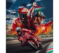Cialda per Torte e Cupcake in Ostia a Tema Moto GP 2024, Cake Design, Cupcake Topper, Dischi Commestibili, SENZA GLUTINE (Francesco Bagnaia, 1)