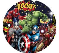 Cialda Rotonda Per Torte - Cialda in Ostia Avengers - Disco di Diametro 20cm - Cialda Torta - Foglio A4 da Ritagliare (MOD2)