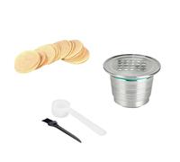 Cialde da caffè in acciaio inox con cucchiaio di carta da filtro e spazzola per la manutenzione della macchina Set di accessori per