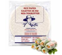 Cialde di riso tonde 22 cm - 400 g Fogli di riso per involtini primavera e summer rolls - Carta di riso asiatica per cucina vietnamita, thai e fusion - Ideali da friggere o freschi