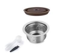 Cialde per caffè espresso professionali in acciaio inossidabile 304, a tenuta stagna, con guarnizione in silicone, con cucchiaio, pennello, caffè con coperchio in silicone
