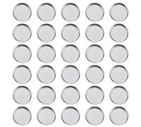 Cialde Vuote Rotonde in Ferro per Palette Cosmetiche, 30 Pezzi | Argento, Formato 2,6x2,6x0,5cm, per Ricariche Rapide e Palette Magnetiche Fai da Te