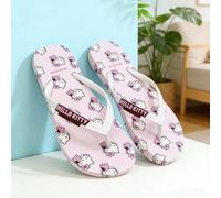 Ciambella alla cannella e pantofole, sandali con anello per dita, infradito con punta tonda e suola piatta, design carino a cartone animato, pantofole da spiaggia casual da indossare dentro e fuori, c