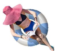 Ciambella da Piscina con Maniglie, Galleggiante Ispessito con Strisce
