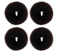 Ciambella extra per chignon per bambini, chignon ad anello, 4 pezzi, per capelli corti e sottili (S, 6,3 cm, marrone)