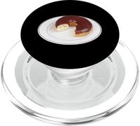 Ciambella glassata al cioccolato con morso mancante sul piatto PopSockets PopGrip per MagSafe