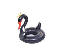 Ciambella Gonfiabile a Forma di Cigno Nero, 55 cm, Vinile Pesante, 2 Camere d'Aria, Capacità 80 kg, per Mare e Piscina