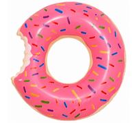 Ciambella Gonfiabile Per Nuoto A Ciambella Rosa Con Codette, Galleggiante In PVC Lucido Con Design A Coriandoli Arcobaleno