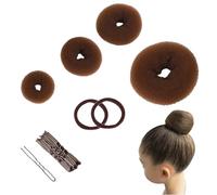 Ciambella per Chignon,4 Pezzi Retine per Capelli Chignon Facile per Capelli per Bambina e Donna,e 2 Elastici per Capelli,10 Clip a Forma di U per Acconciature Chignon per Ballerina e Danza