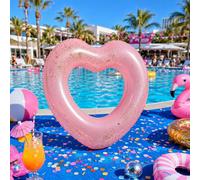 Ciambella Piscina Glitterata Lucido Anello Galleggiante a Cuore con Brillantini