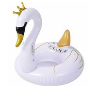 CIAMBELLA SALVAGENTE CAVALCABILE CIGNO BIANCO E ORO BAMBINI 115CM MARE PISCINA