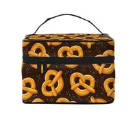Ciambellina salata del fumetto, Borsa per il trucco Borsa per cosmetici Borsa da toilette da viaggio portatile Astuccio per matite Astuccio da toilette