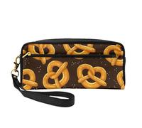 Ciambellina salata del fumetto, Borsa per il trucco Borsa per cosmetici Borsa da viaggio portatile da toilette Astuccio in pelle per donne e ragazze