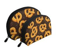 Ciambellina salata del fumetto, Borsa per trucco a conchiglia Portamonete da donna Borsa da toilette piccola Borsa per cosmetici 2 pezzi