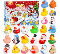 CIANBIFN Calendario Avvento Bambini 2025, 24PCS Anatre di gomma, CalendarIo AvvenTo Paperelle di Gomma, Anatre di gomma per Baby Shower, Anatre di Gomme Regali di Natale CreatIvi per Ragazzi e Ragazze