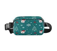 Ciano Fiocco di Neve e Cervi Capodanno Elegante Cross Body Bag Belt Pack per Donne Uomini Piccolo con Cinghia Regolabile per Shopping Sport Lavoro mochilas para hombres de cintura