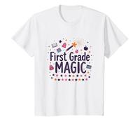Ciao 1 ° Grado Ragazza di Prima elementare Scuola Maglietta, Bambini, Bianco, 10 Anni