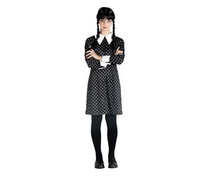 Ciao 11322S, Travestimento Bambina Ragazza Originale Wednesday con Parrucca, Nero/Bianco, 6 - 8 anni