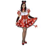 Ciao- Topina Costume Travestimento Donna Adulto (Taglia S) Carnevale, Rosso, Bianco, 16565