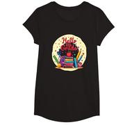 Ciao 4 ° Grado Ragazza Primo Giorno Scuola Maglietta, Ragazze, Nero, S