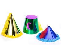Ciao 70567 Set 36 Cappellini adulto in carta metallizzata, diversi modelli, multicolore