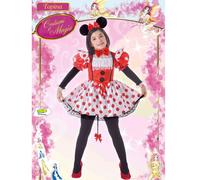 Ciao Abito Costume Carnevale Topina Pois Bianco Rosso Nero Bambina