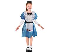 Ciao Alice Wonderland Costume Carnevale Travestimento Bambina Taglia 5-7 Anni