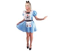 Ciao- Alice Wonderland Costume Travestimento Ragazza Donna Adulto, Colore Azzurro, Bianco, Nero, Rosso, Taglia unica 40-42, 14812