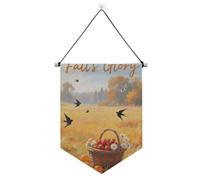 Ciao autunno autunno albero frutta appeso banner in tessuto con asta telescopica bandiere banner decorazione esterna per ufficio, scuola, aula, dormitorio, casa