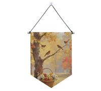 Ciao autunno autunno albero frutta banner da appendere con asta telescopica gagliardetti banner bandiere decorazioni da appendere per ufficio, scuola, aula, dormitorio, casa