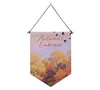 Ciao autunno autunno albero uccello appeso banner in tessuto con asta telescopica bandiera banner decorazione esterna per ufficio, scuola, aula, dormitorio, casa